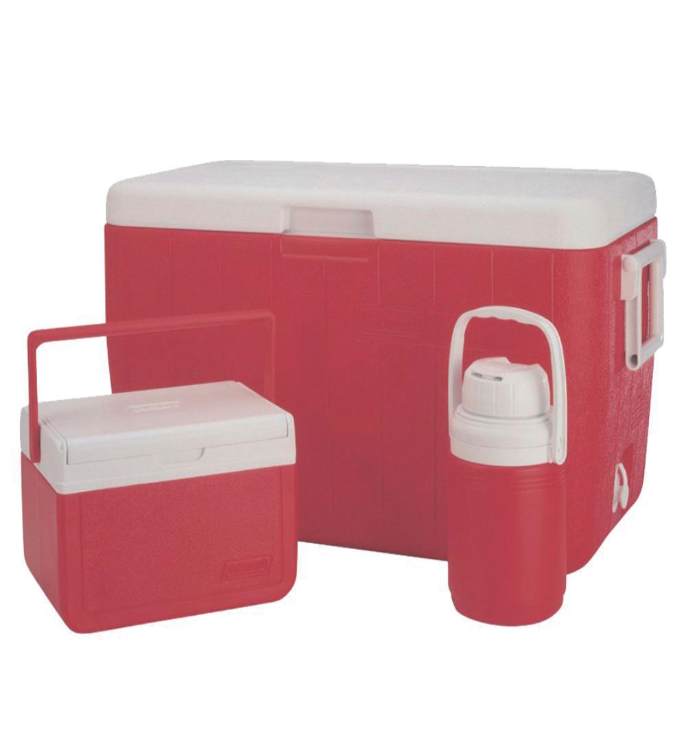 COMBO CONSERVADORA X3 PIEZAS 48Qt Coleman Roja